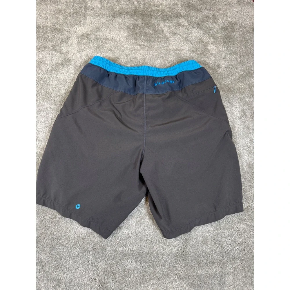 Birddogs Mens L Gray Blue Lined Gym Athletic Workout Shorts 7 Inseam